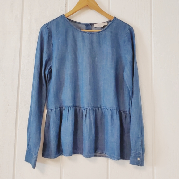 LOFT Tops - LOFT, Linen, boho, prairie, ruffle, spring